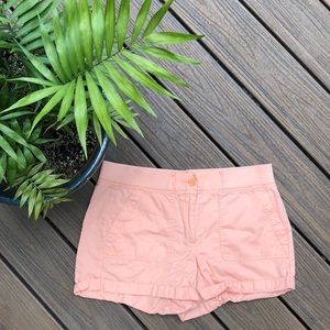 Pale coral/orange elastic band LOFT shorts